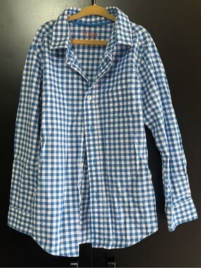 Boys size small 6/7 | Cat & Jack | Blue and White Gingham Button-Down Shirt